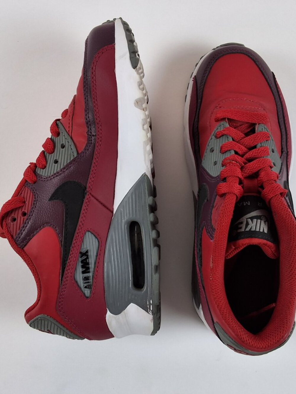 Nike Air Max 90 GS Red Gray Sneakers Youth Size 4Y EU 36 - Picture 11 of 16